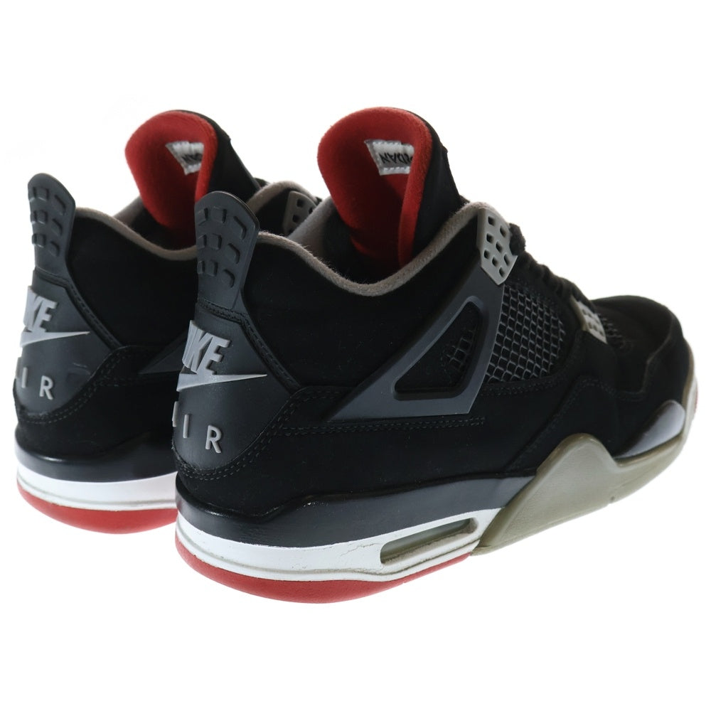 NIKE(ナイキ) AIR JORDAN 4 RETRO FIRE RED-CEMENT エアジョーダン4 レトロ ブレッド ハイカットスニーカー ブラック US9/27.0cm 308497-06