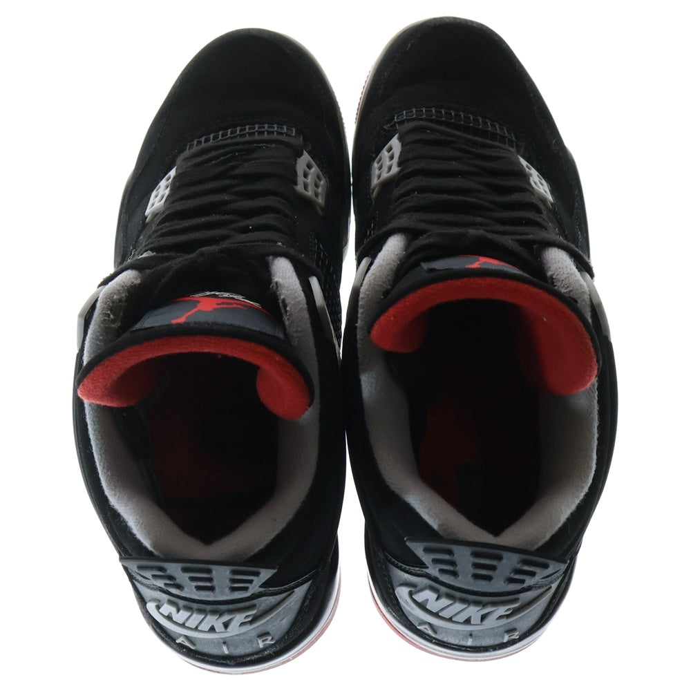 NIKE(ナイキ) AIR JORDAN 4 RETRO FIRE RED-CEMENT エアジョーダン4 レトロ ブレッド ハイカットスニーカー ブラック US9/27.0cm 308497-06