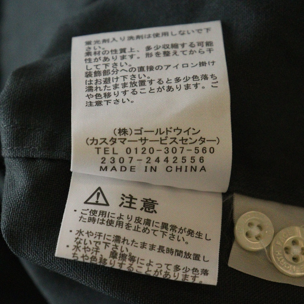 THE NORTH FACE PURPLE LABEL(ノースフェイスパープルレーベル) L/S HALF DOME SHIRT ロゴ刺繍 長袖シャツ グレー NR12450