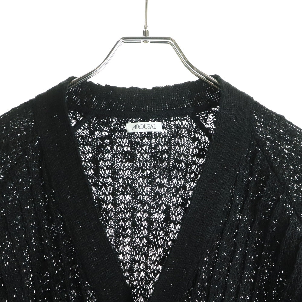 AROUSAL(アローサル) Cardigan シースルー ネップカーディガン ブラック 23FW-KT02