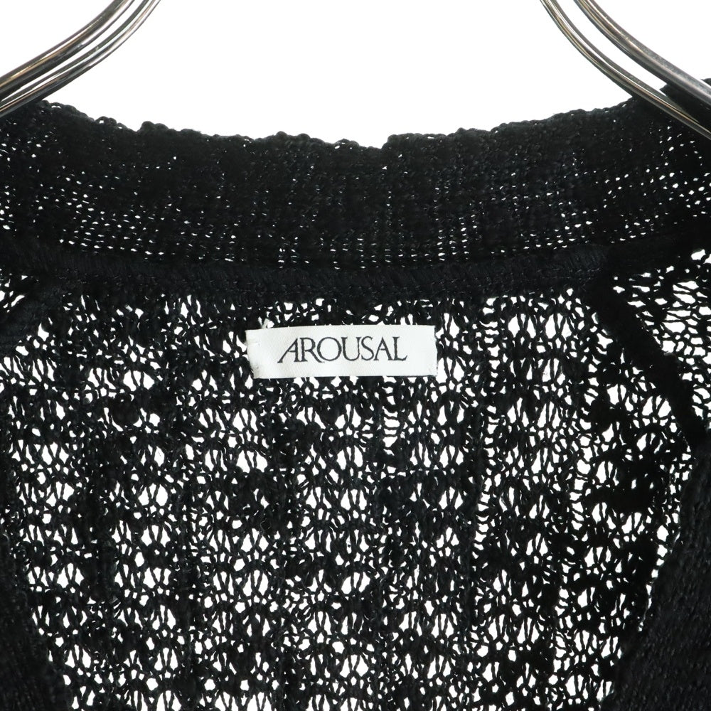 AROUSAL(アローサル) Cardigan シースルー ネップカーディガン ブラック 23FW-KT02