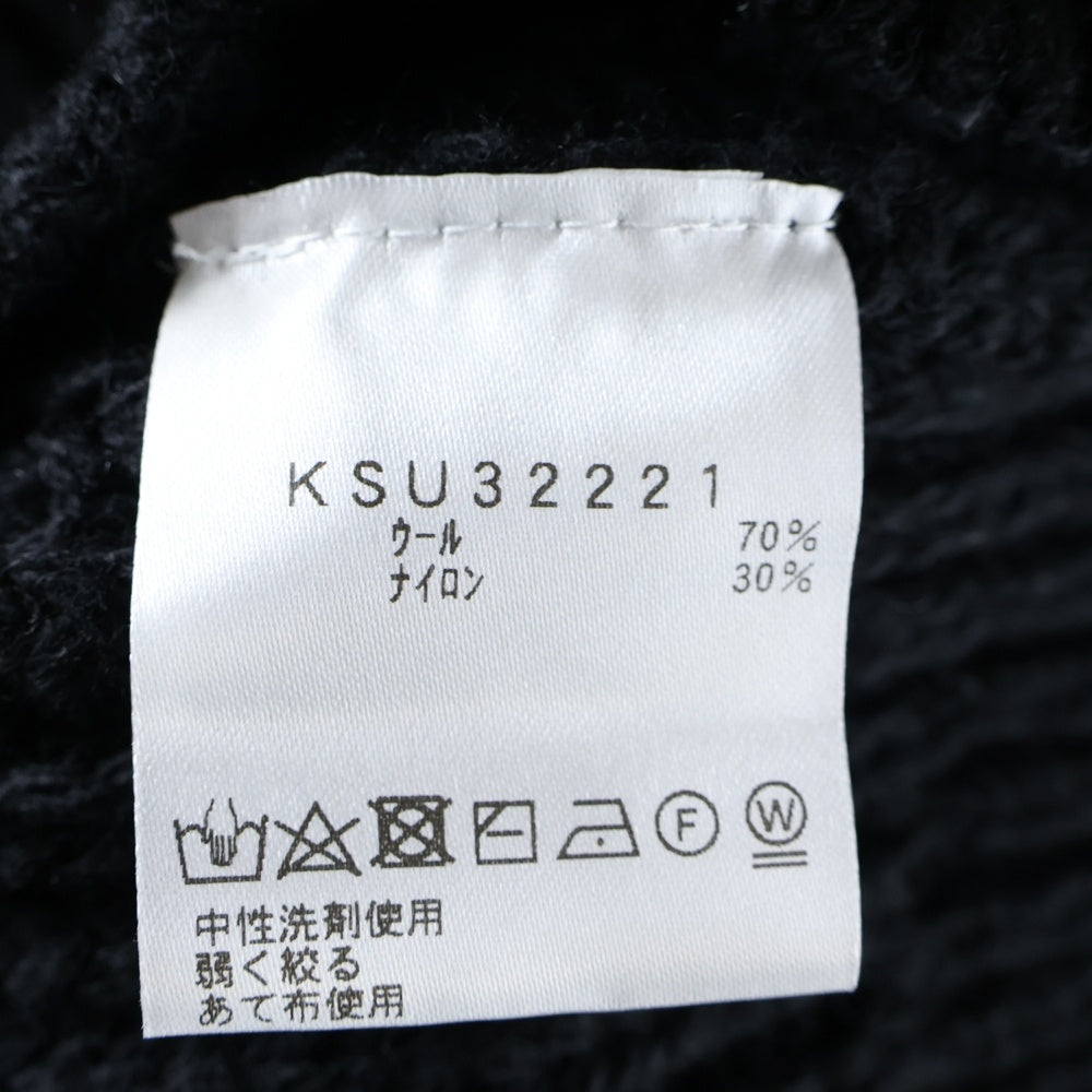 NO BRAND(ノーブランド) NEUTRALWORKS. ニュートラルワークス Fisherman Sweater フィッシャーマン ニットセーター ブラック KSU32221