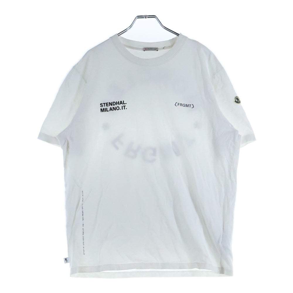 MONCLER(モンクレール) ×Fragment Design Rubber Logo Tee フラグメントデザイン ラバーロゴプリント半袖Tシャツ ホワイト I209U8C00002