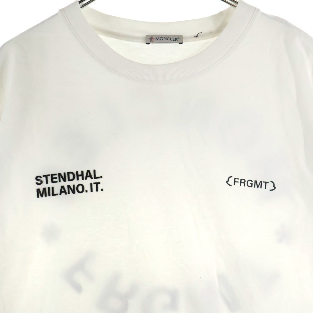 MONCLER(モンクレール) ×Fragment Design Rubber Logo Tee フラグメントデザイン ラバーロゴプリント半袖Tシャツ ホワイト I209U8C00002