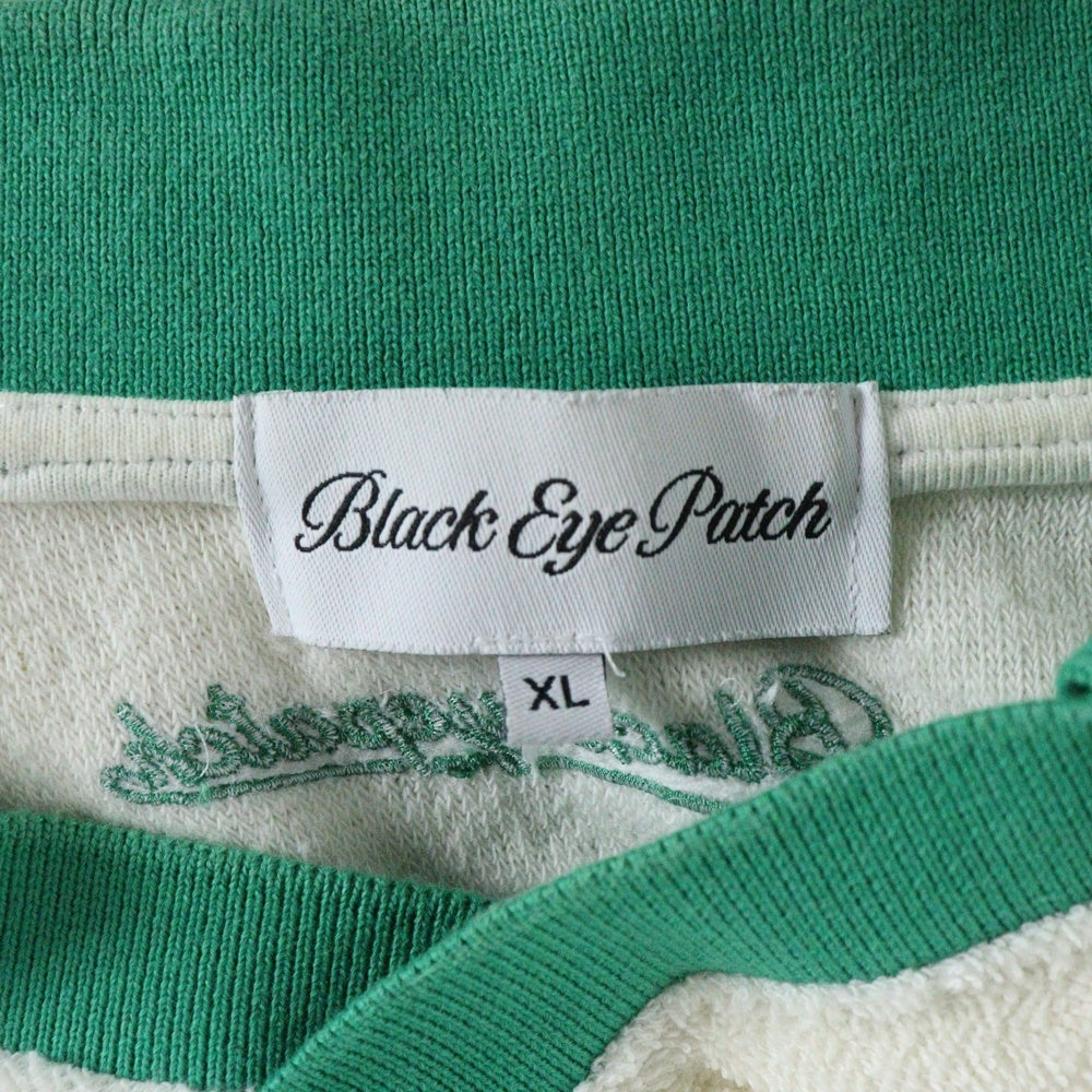 THE BLACK EYE PATCH(ブラックアイパッチ) Polo Shirt ロゴ刺繍 パイル 半袖ポロシャツ ホワイト