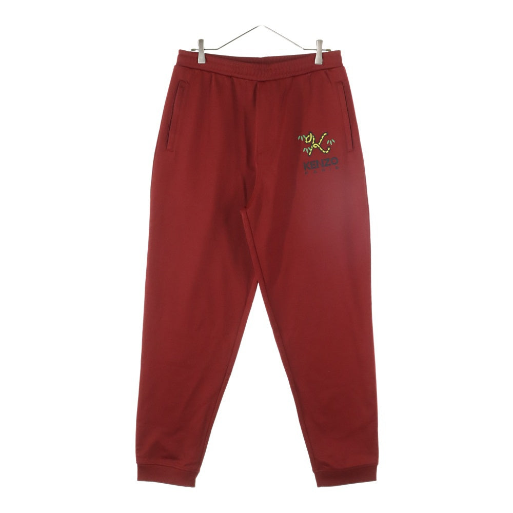 KENZO(ケンゾー) Logo Embroidered Elasticated Track Pants ロゴ刺繍 トラックパンツ バーガンディ FC65PA7904IP