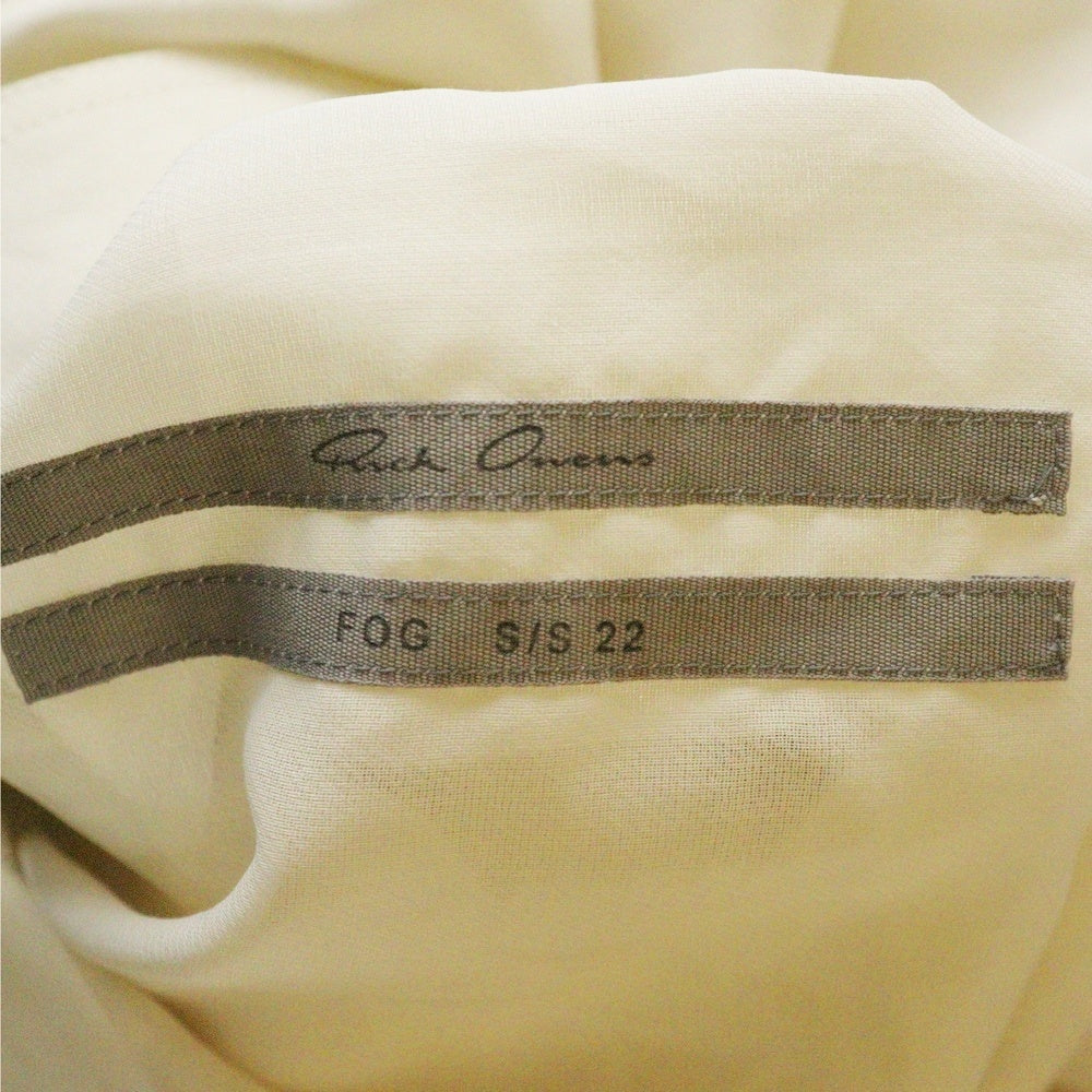 Rick Owens(リックオウエンス) SLEEVELESS JUMBO SHIRT ジャンボ ノースリーブシャツ アイボリー RP01B4725-OR