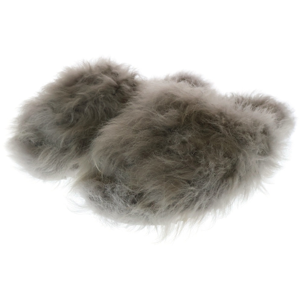 Rick Owens(リックオウエンス) SLIDE GRANOLA フェイクファー サンダル ローカットシューズ グレー RP02D3818 LSHT