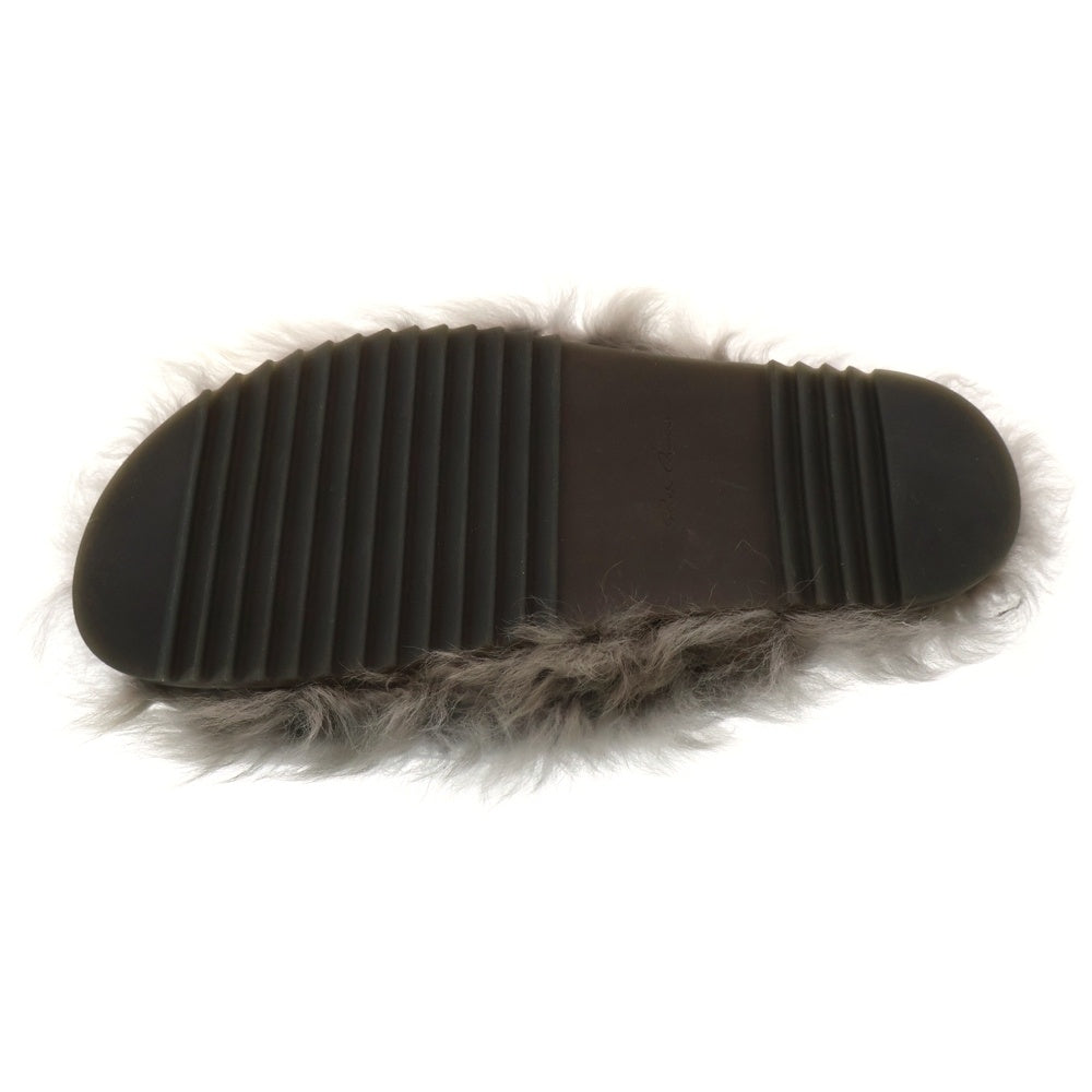 Rick Owens(リックオウエンス) SLIDE GRANOLA フェイクファー サンダル ローカットシューズ グレー RP02D3818 LSHT