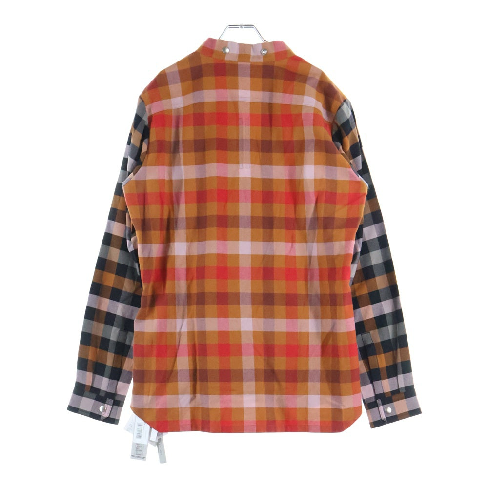 Rick Owens(リックオウエンス) 24SS LARRY FOGPOCKET SHIRT ラリーシャツ 長袖チェックシャツ オレンジ RU01D3287-CP