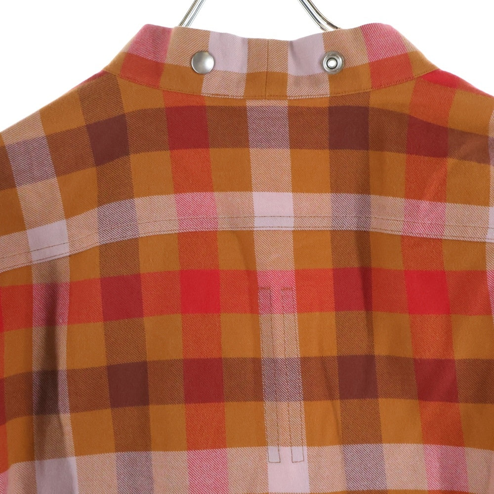 Rick Owens(リックオウエンス) 24SS LARRY FOGPOCKET SHIRT ラリーシャツ 長袖チェックシャツ オレンジ RU01D3287-CP