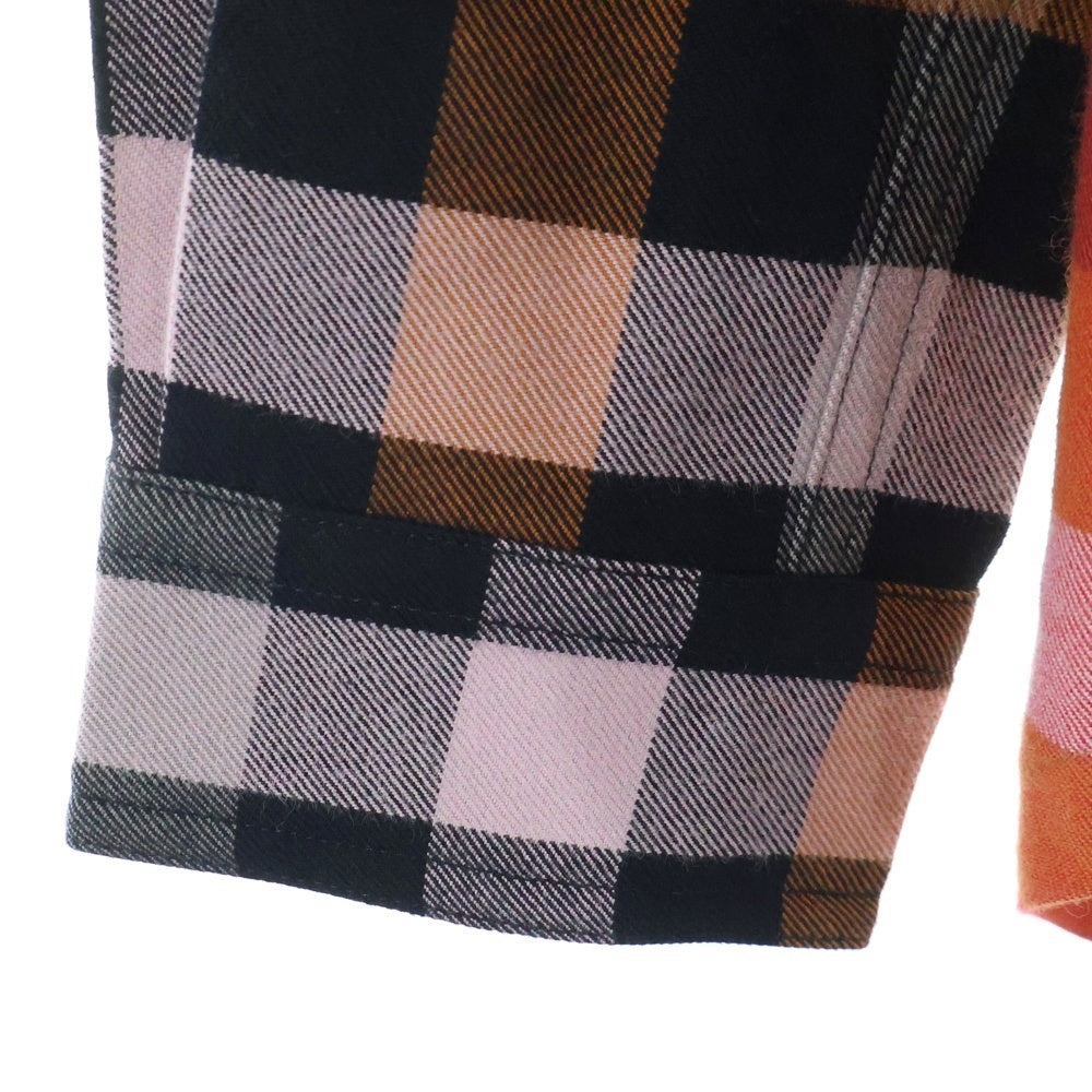 Rick Owens(リックオウエンス) 24SS LARRY FOGPOCKET SHIRT ラリーシャツ 長袖チェックシャツ オレンジ RU01D3287-CP