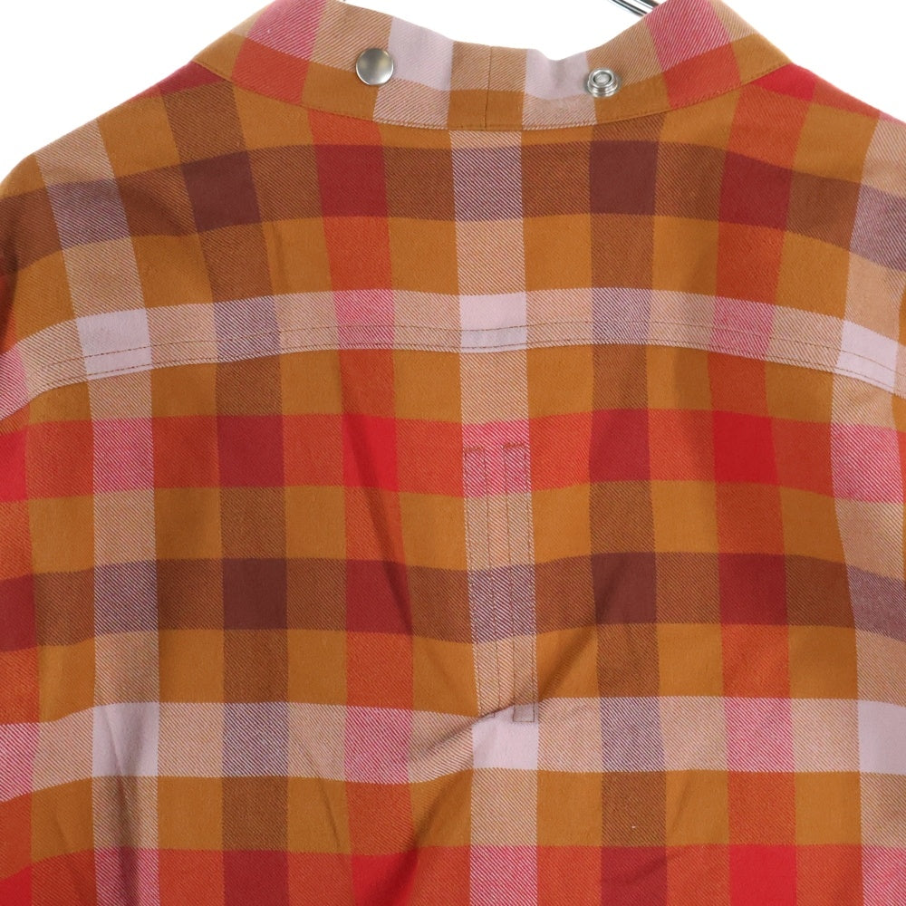 Rick Owens(リックオウエンス) 24SS LARRY FOGPOCKET SHIRT ラリーシャツ 長袖チェックシャツ オレンジ RU01D3287-CP