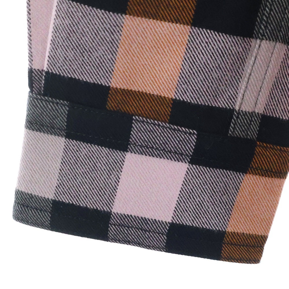 Rick Owens(リックオウエンス) 24SS LARRY FOGPOCKET SHIRT ラリーシャツ 長袖チェックシャツ オレンジ RU01D3287-CP
