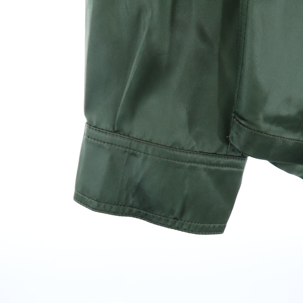Rick Owens(リックオウエンス) 21AW KAHKI SATIN OUTERSHIRT サテン 長袖シャツ アウターシャツ カーキ RP02A7720-QLX