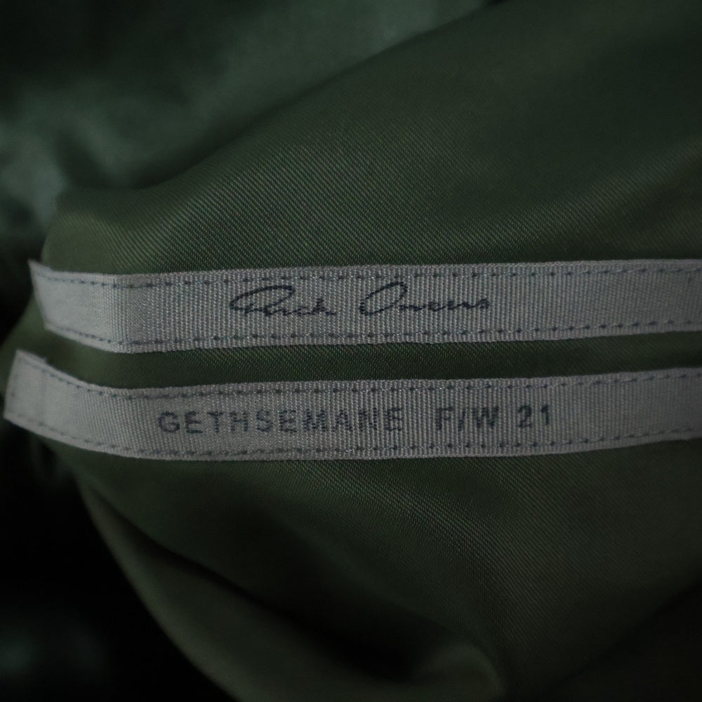 Rick Owens(リックオウエンス) 21AW KAHKI SATIN OUTERSHIRT サテン 長袖シャツ アウターシャツ カーキ RP02A7720-QLX