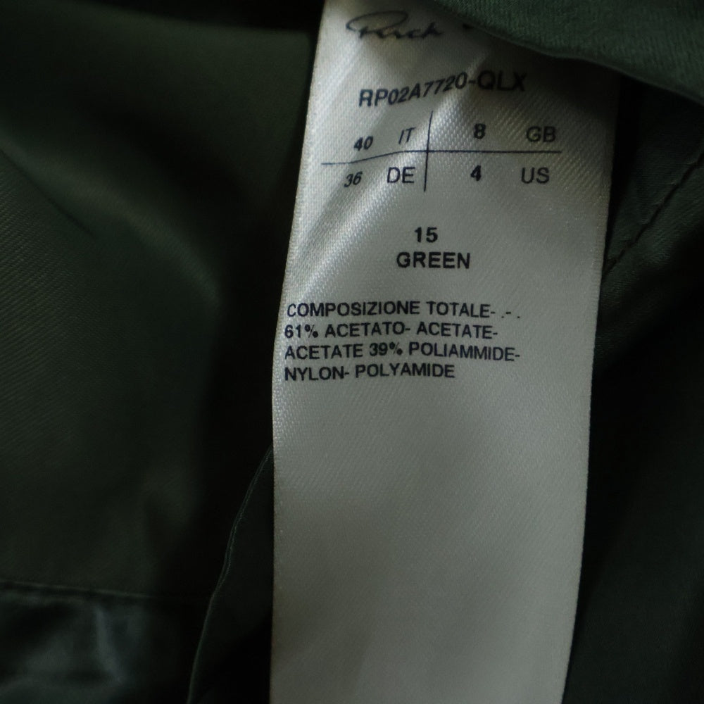 Rick Owens(リックオウエンス) 21AW KAHKI SATIN OUTERSHIRT サテン 長袖シャツ アウターシャツ カーキ RP02A7720-QLX