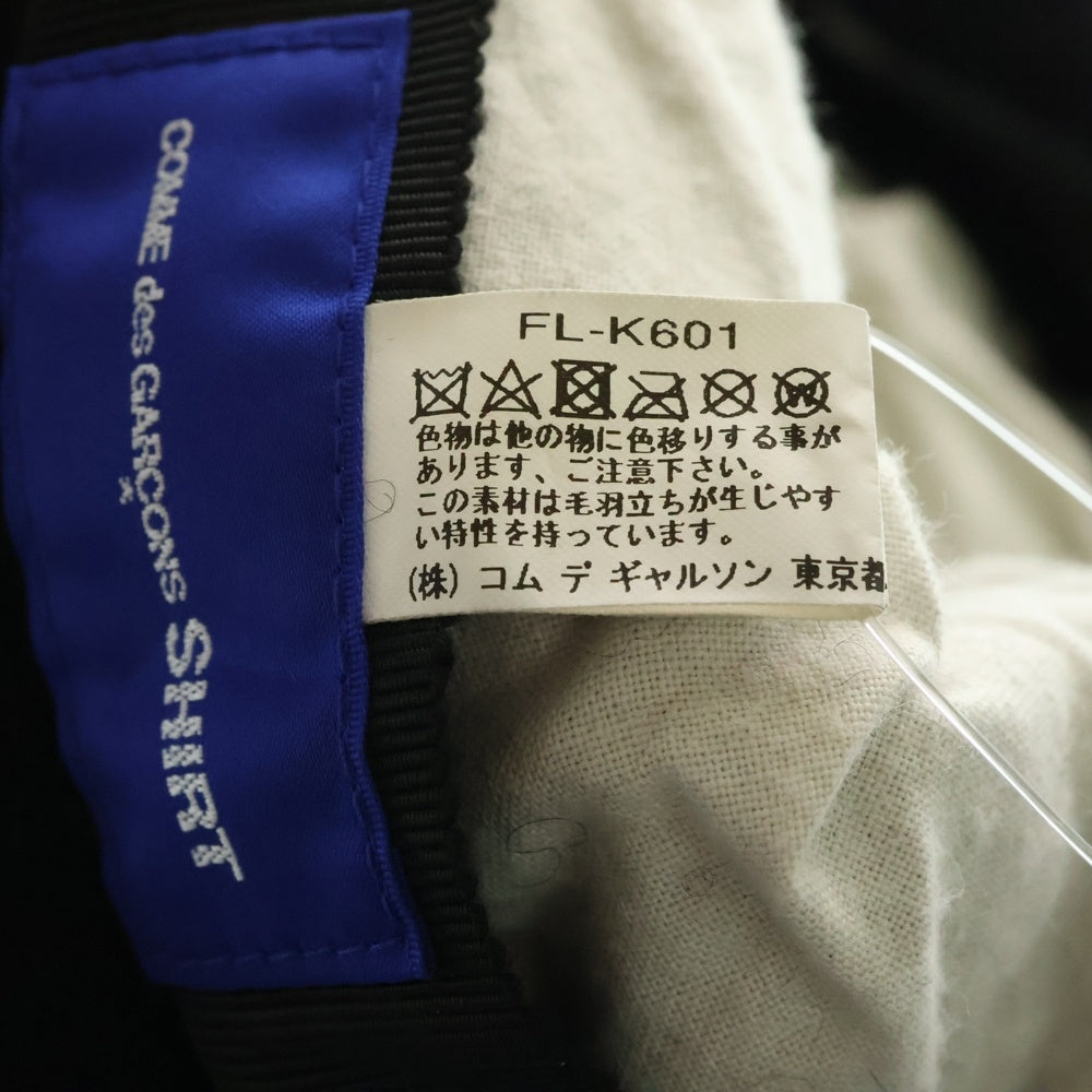 COMME des GARCONS SHIRT(コムデギャルソンシャツ) WOOL NYLON TWEED GARMENT MILLED HAT ウールナイロン バケットハット ブラック 帽子 FL-K601