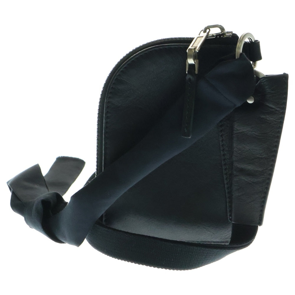 Rick Owens(リックオウエンス) ラウンドジップ ネックストラップレザーウォレット 財布 ブラック