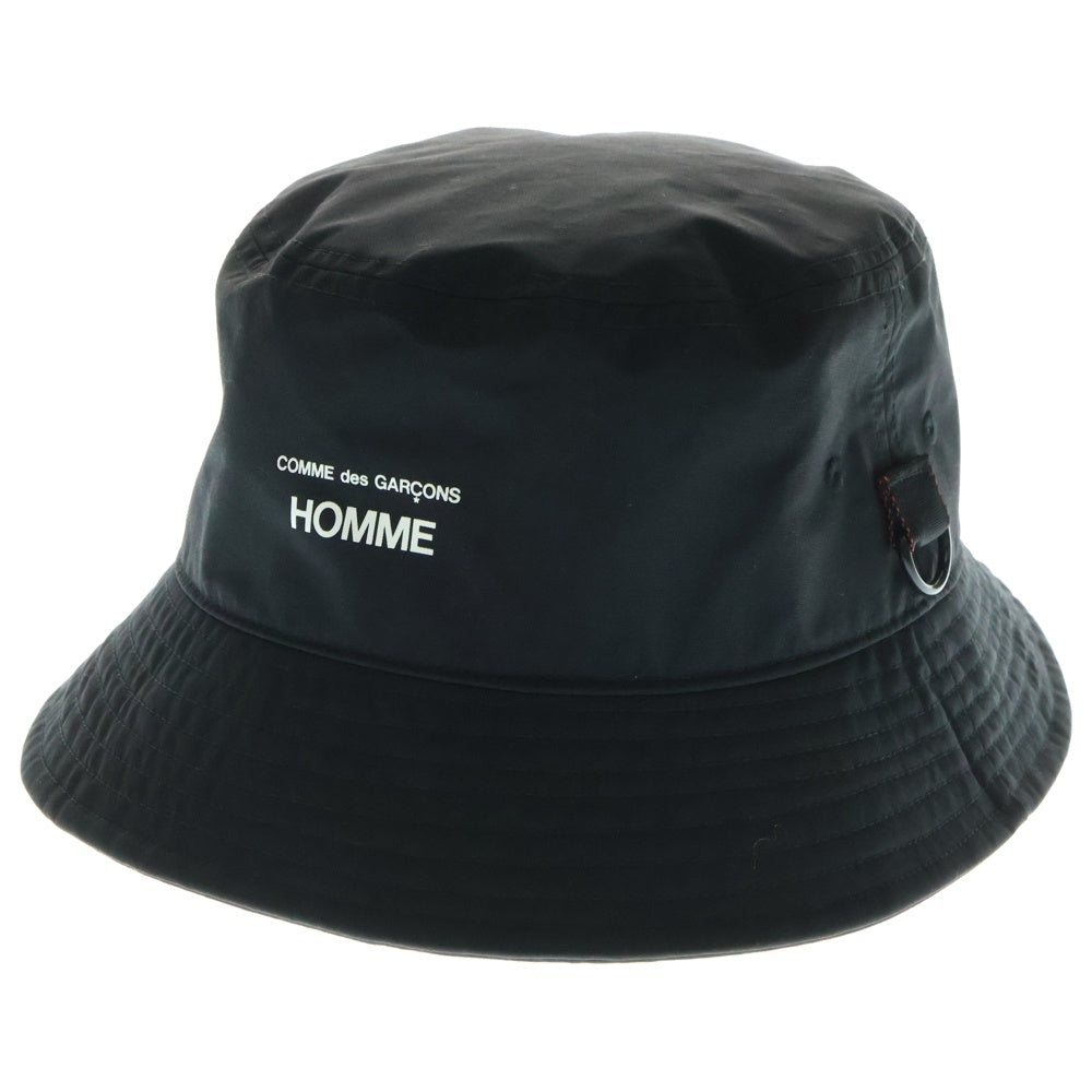 COMME des GARCONS HOMME(コムデギャルソンオム) NYLON WEATHER HAT BRIEFING ロゴプリント バケットハット 帽子 ブラック HO-K602