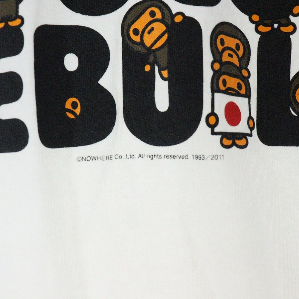 A BATHING APE(アベイシングエイプ) RESCUE REBUILD フロントロゴプリント半袖Tシャツ ホワイト 1860-110-163