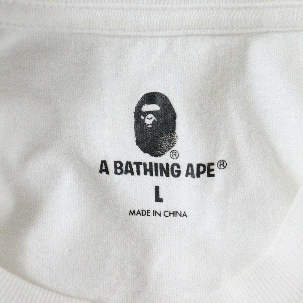 A BATHING APE(アベイシングエイプ) RESCUE REBUILD フロントロゴプリント半袖Tシャツ ホワイト 1860-110-163