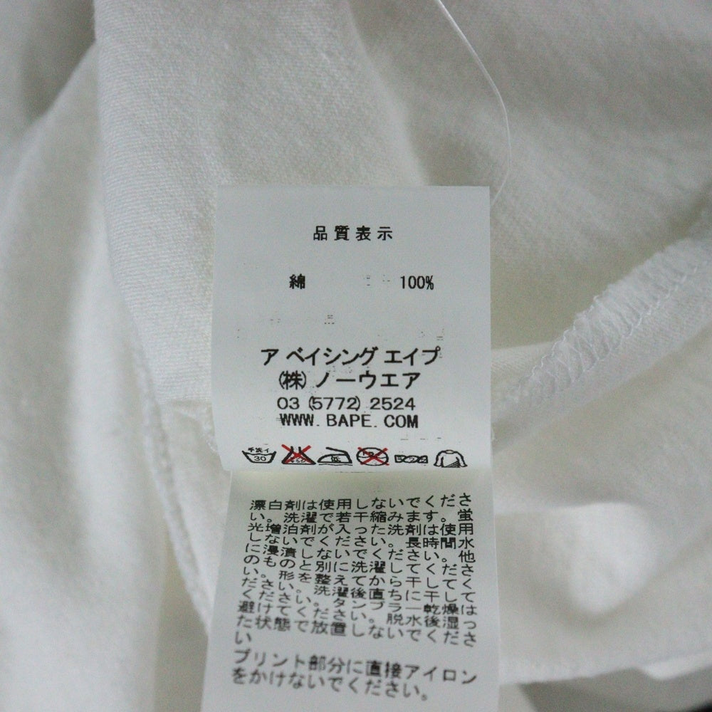 A BATHING APE(アベイシングエイプ) RESCUE REBUILD フロントロゴプリント半袖Tシャツ ホワイト 1860-110-163