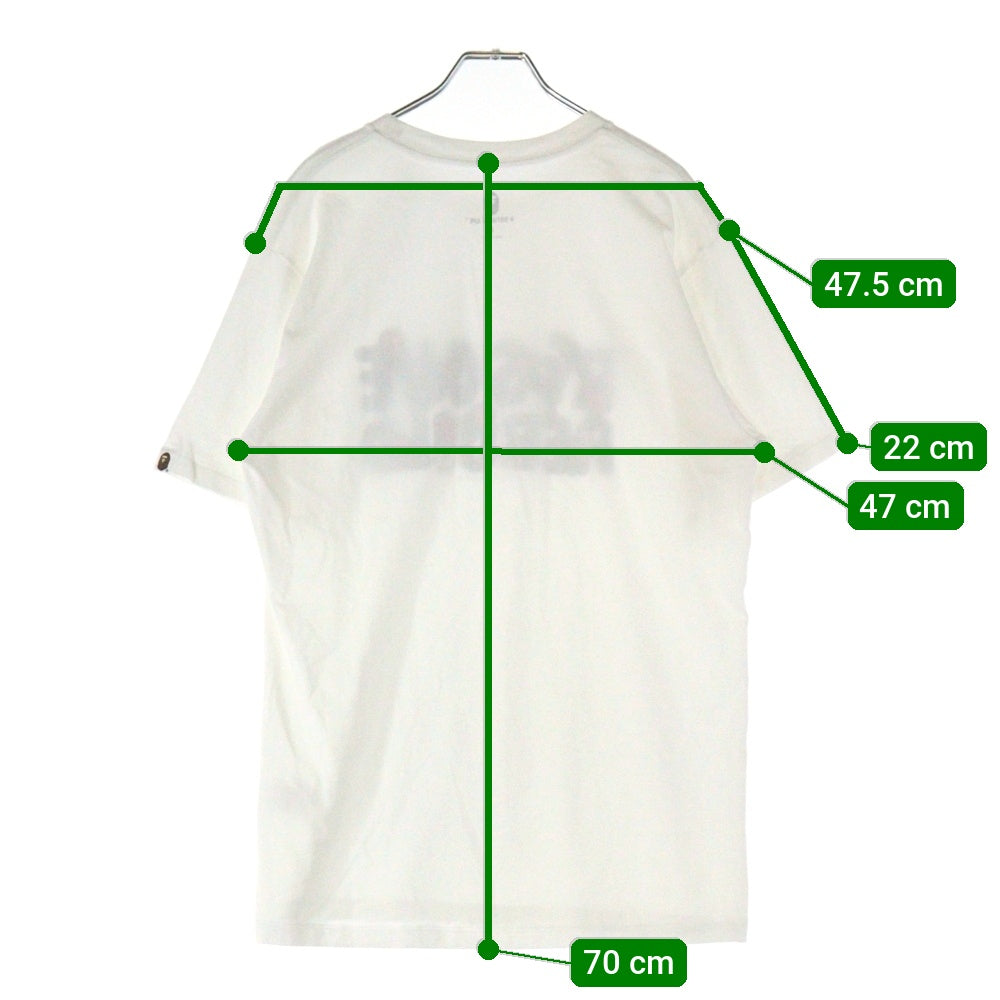 A BATHING APE(アベイシングエイプ) RESCUE REBUILD フロントロゴプリント半袖Tシャツ ホワイト 1860-110-163