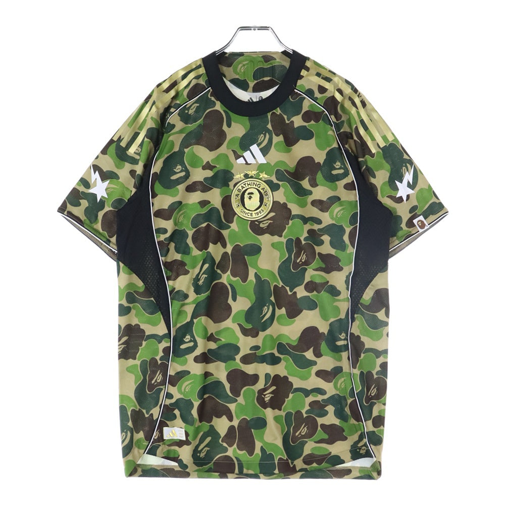 adidas(アディダス) ×A BATHING APE FB Jersey アベイシングエイプ カモフラージュ 迷彩 総柄半袖Tシャツ メッシュジャージー カーキ KB2202