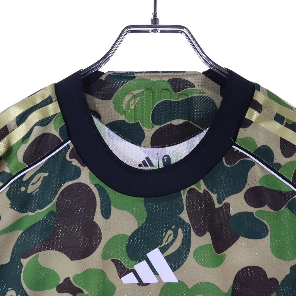adidas(アディダス) ×A BATHING APE FB Jersey アベイシングエイプ カモフラージュ 迷彩 総柄半袖Tシャツ メッシュジャージー カーキ KB2202