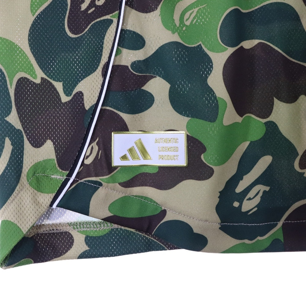 adidas(アディダス) ×A BATHING APE FB Jersey アベイシングエイプ カモフラージュ 迷彩 総柄半袖Tシャツ メッシュジャージー カーキ KB2202