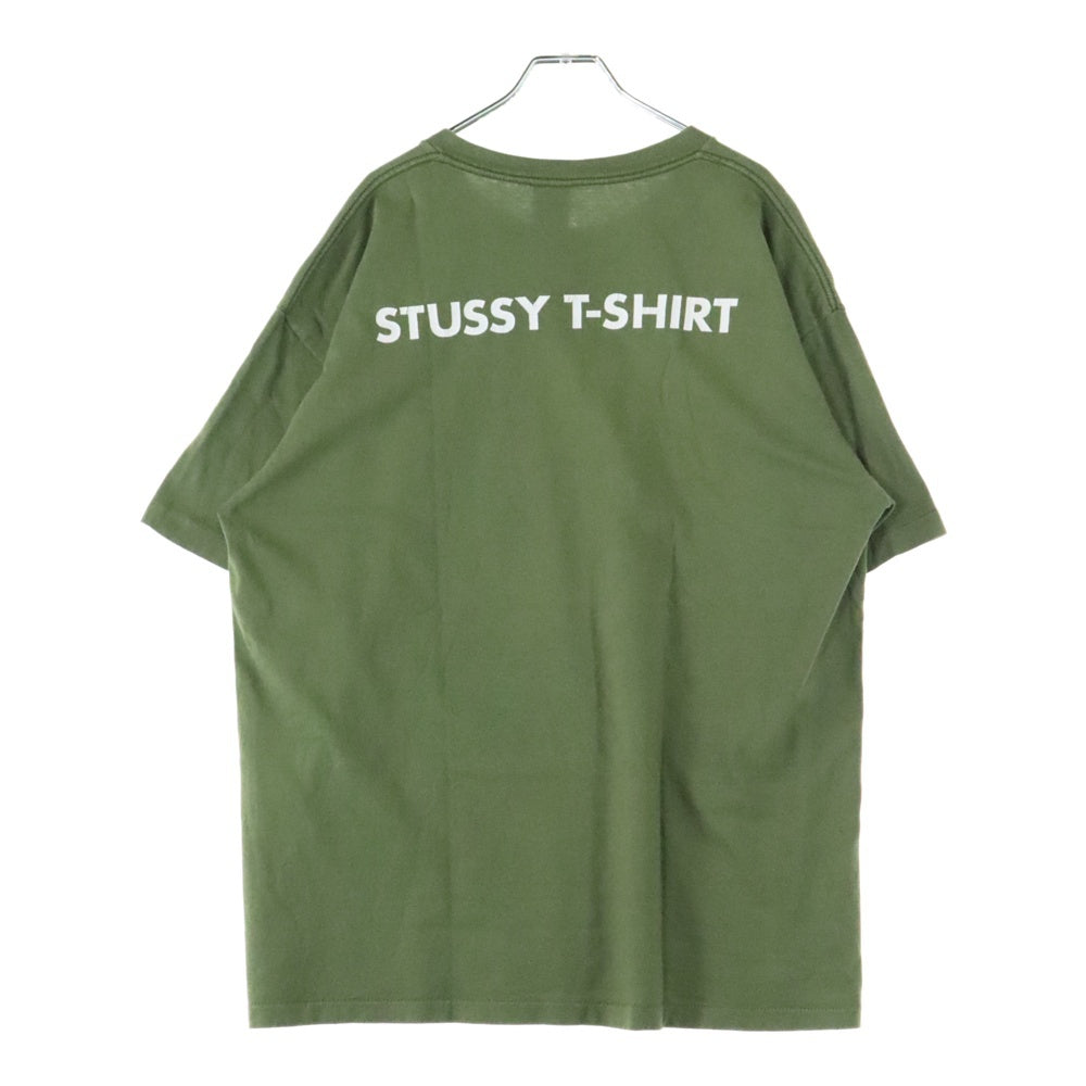 STUSSY(ステューシー) VINTAGE PIL MOTIF FRONT LOGO TEE ヴィンテージ モチーフフロントロゴ カーキ