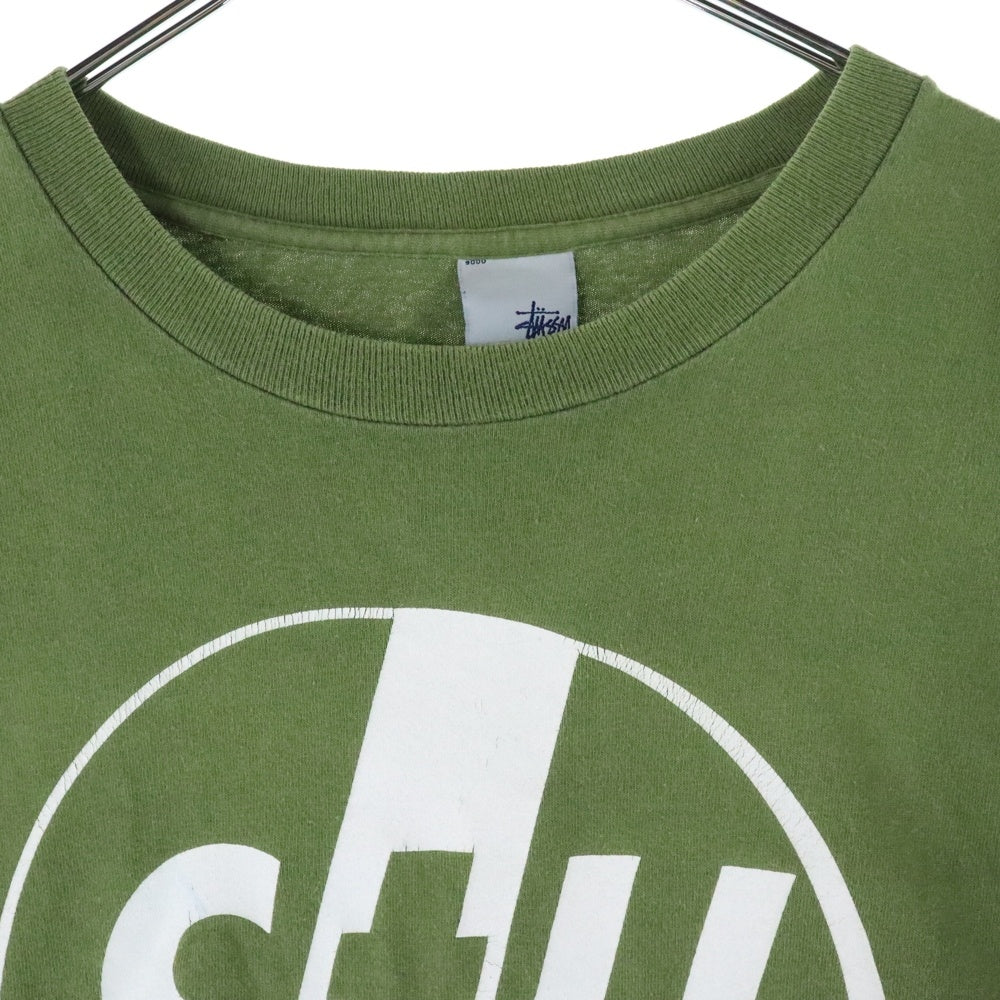 STUSSY(ステューシー) VINTAGE PIL MOTIF FRONT LOGO TEE ヴィンテージ モチーフフロントロゴ カーキ