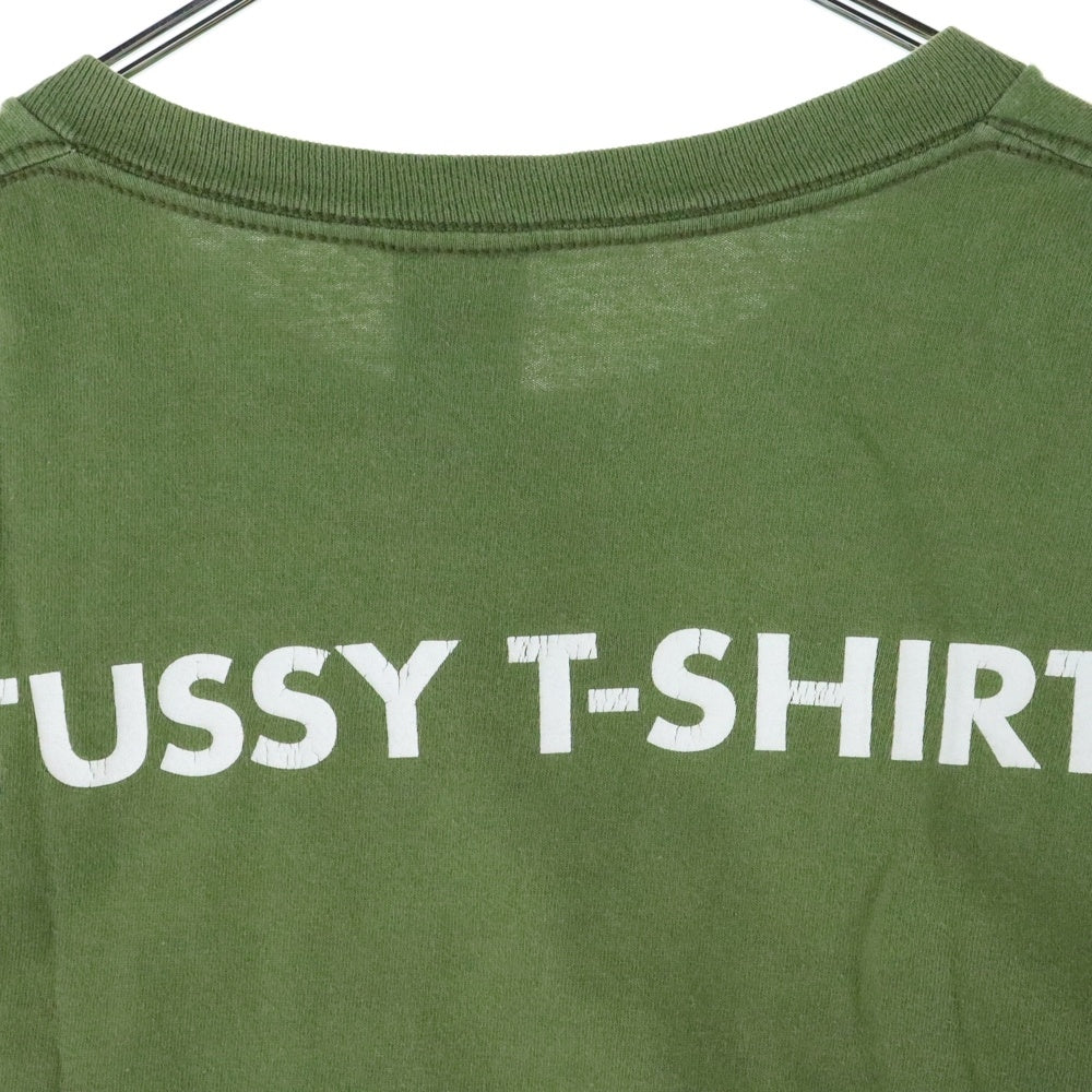 STUSSY(ステューシー) VINTAGE PIL MOTIF FRONT LOGO TEE ヴィンテージ モチーフフロントロゴ カーキ
