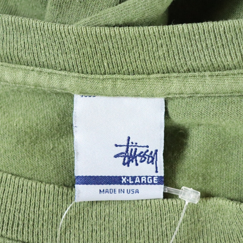 STUSSY(ステューシー) VINTAGE PIL MOTIF FRONT LOGO TEE ヴィンテージ モチーフフロントロゴ カーキ