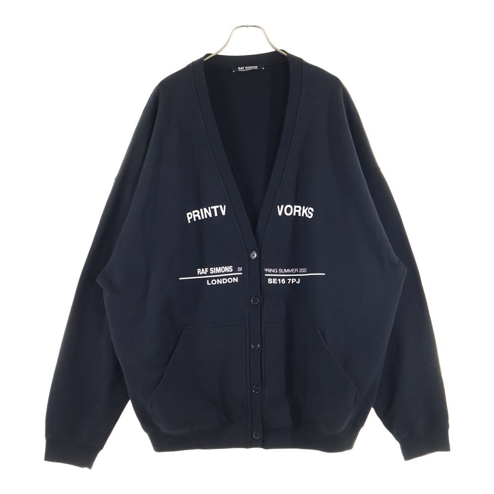 RAF SIMONS(ラフシモンズ) 23SS Tour Cardigan ツアー カーディガン フロントプリント ブラック 222-M178 19004-0099