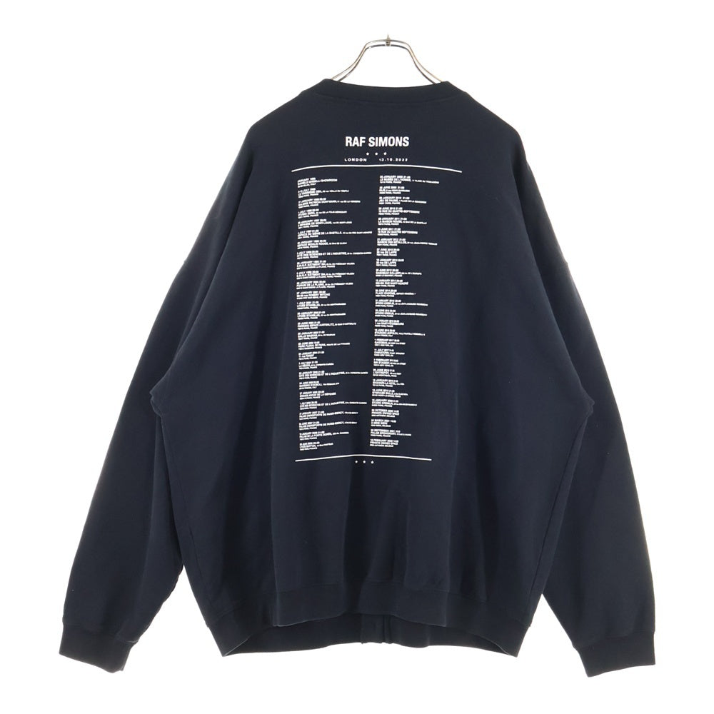 RAF SIMONS(ラフシモンズ) 23SS Tour Cardigan ツアー カーディガン フロントプリント ブラック 222-M178 19004-0099