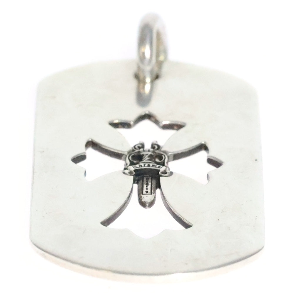 CHROME HEARTS(クロムハーツ) D TAG LRG CROSS DAGG カットアウトクロスダガー ラージドッグタグネックレストップ シルバー