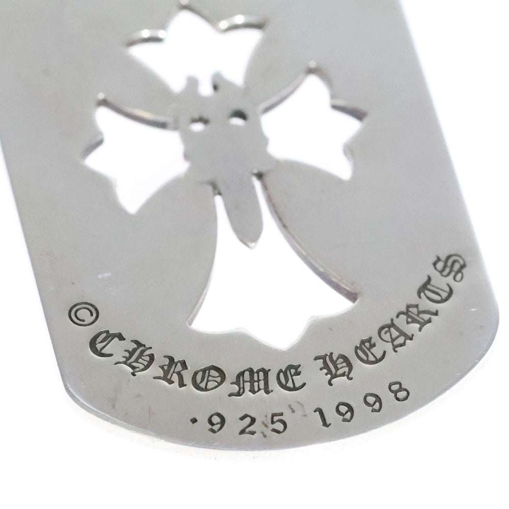CHROME HEARTS(クロムハーツ) D TAG LRG CROSS DAGG カットアウトクロスダガー ラージドッグタグネックレストップ シルバー