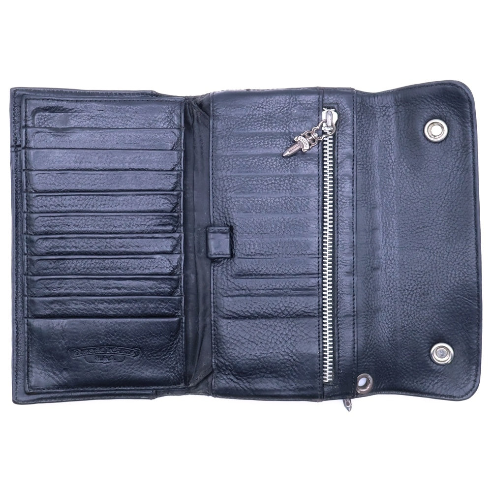 CHROME HEARTS(クロムハーツ) WAVE ウェーブ レザーウォレット 財布 ブラック BCA374