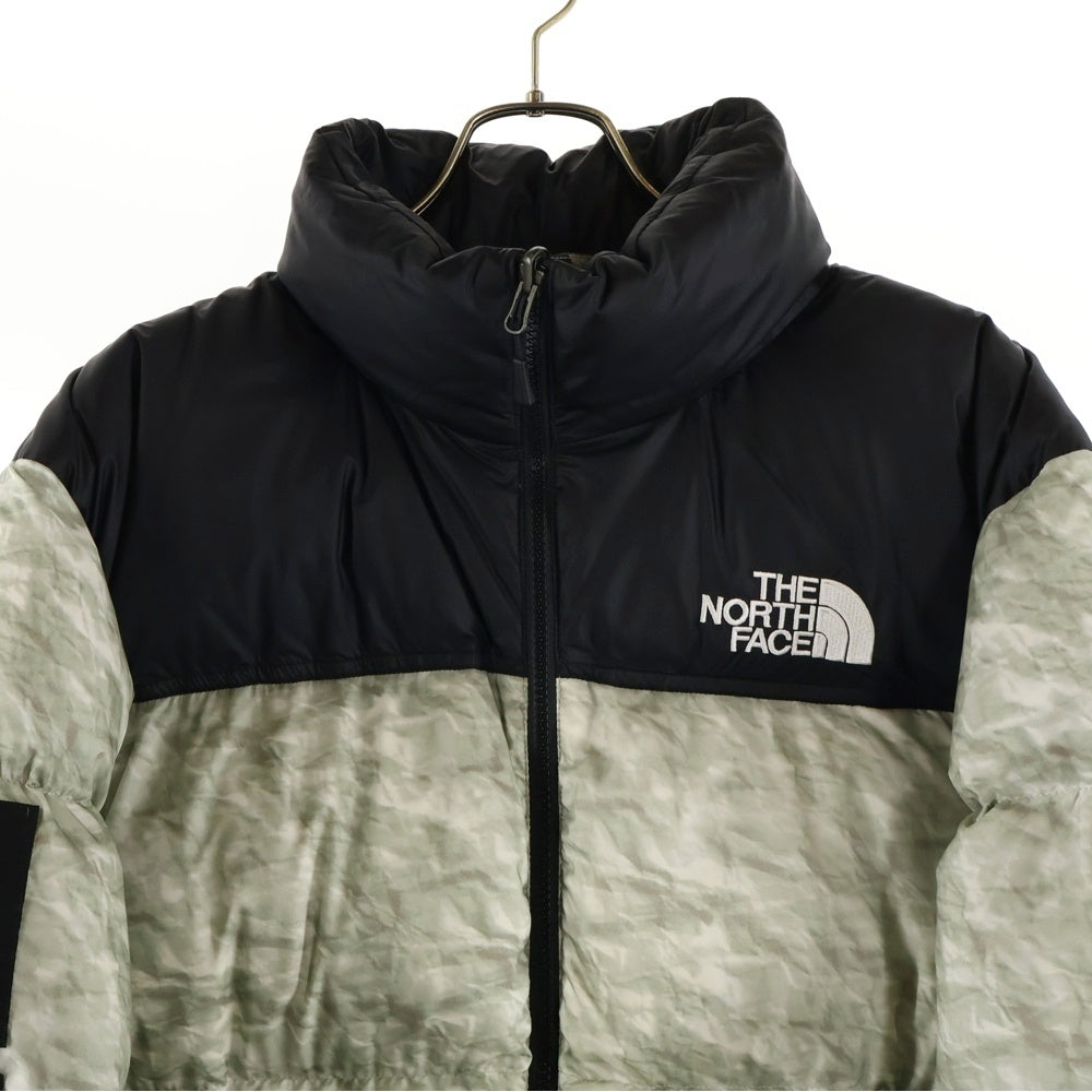 SUPREME(シュプリーム) 19AW ×THE NORTH FACE Paper Print Nuptse Jacket ND91806I ザ ノースフェイス ペーパープリント ヌプシ ナイロン ダウンジャケット ブラック/グレー