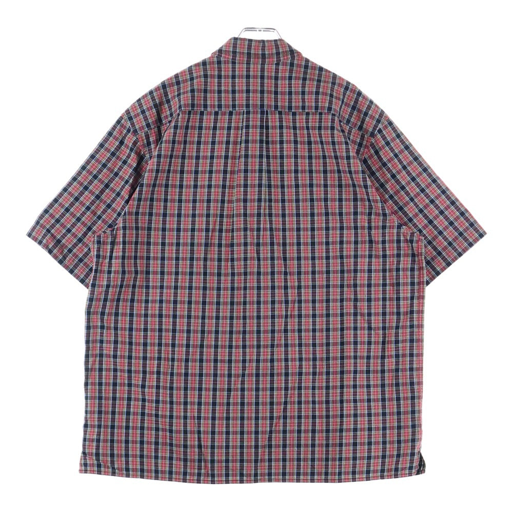 SUPREME(シュプリーム) 24SS Loose Fit Mini Plaid S/S Shirt 刺繍 半袖チェックシャツ レッド