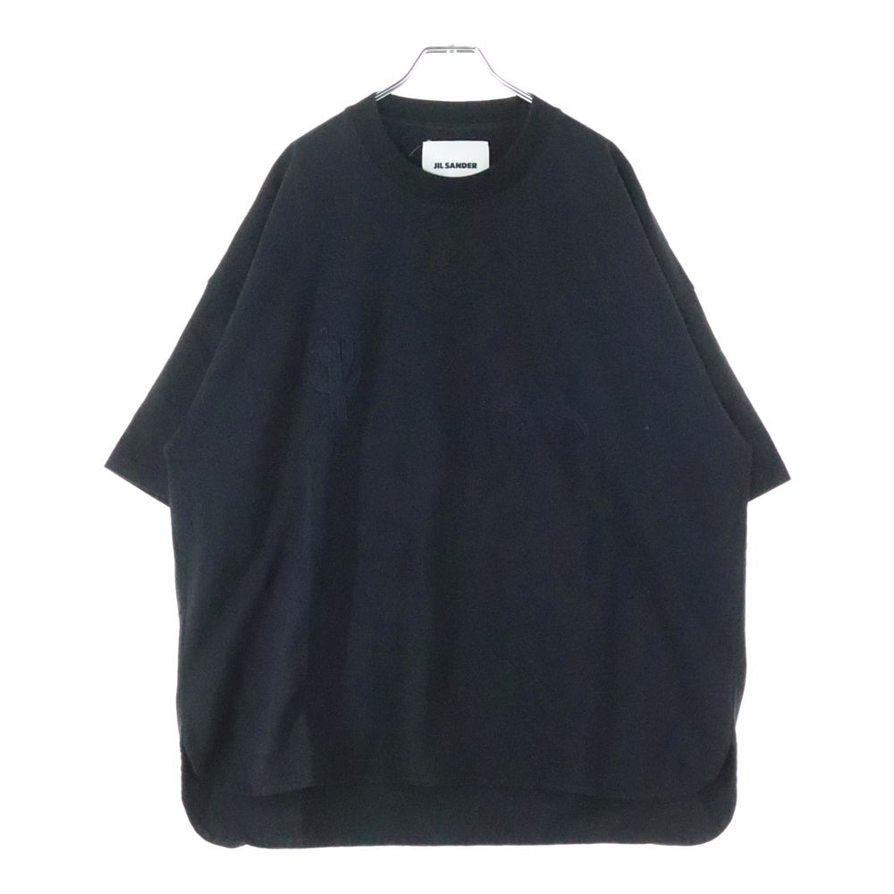 JIL SANDER(ジルサンダー) T-Shirt ロゴ刺繍 半袖Tシャツ ブラック KK JM BW 0117