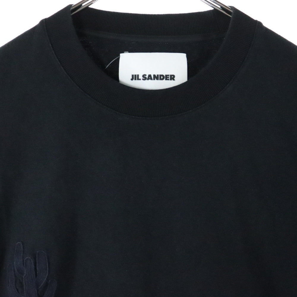 JIL SANDER(ジルサンダー) T-Shirt ロゴ刺繍 半袖Tシャツ ブラック KK JM BW 0117