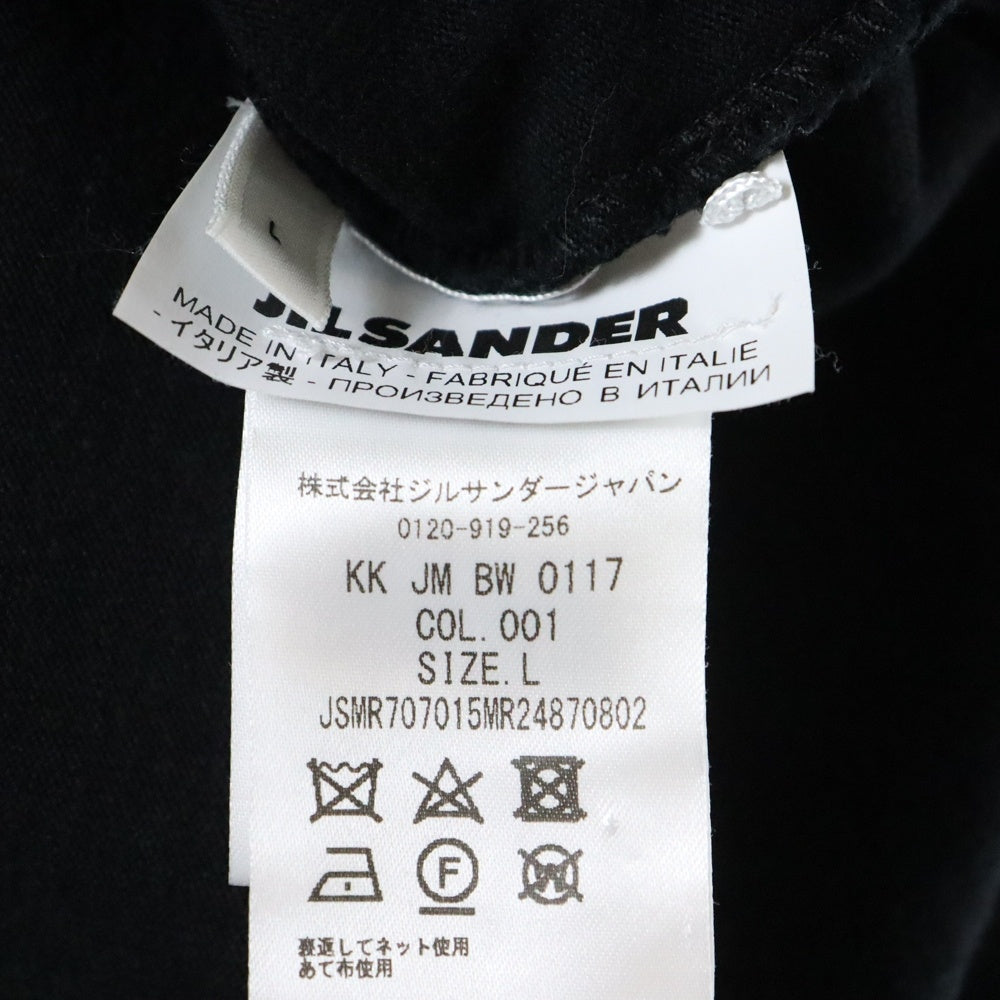 JIL SANDER(ジルサンダー) T-Shirt ロゴ刺繍 半袖Tシャツ ブラック KK JM BW 0117