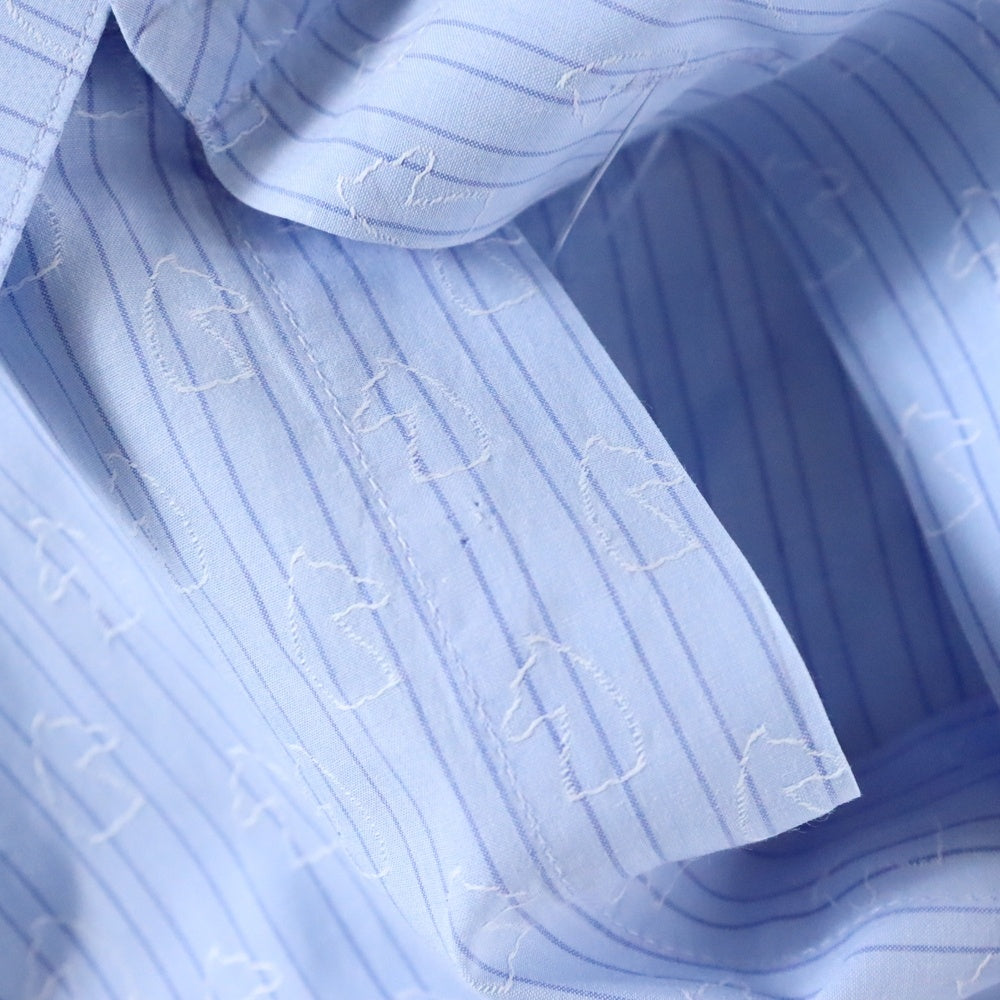 HERMES(エルメス) Shirt セリエボタン ストライプ長袖シャツ ブルー