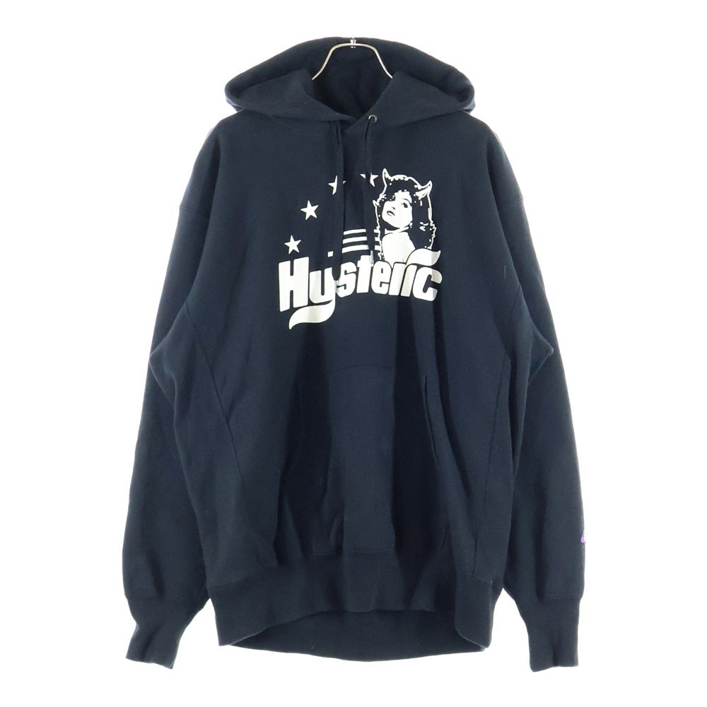 HYSTERIC GLAMOUR(ヒステリックグラマー) EVIL'S DAYDREAM HOODIE プルオーバースウェットパーカー フーディー ブラック 02243CF03