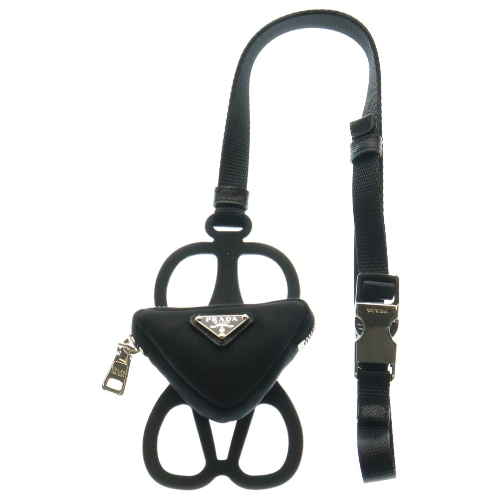 PRADA(プラダ) Re-Nylon Phone Holder リナイロン トライアングルロゴ スマートフォンホルダー ミニポーチ ブラック1ZT054