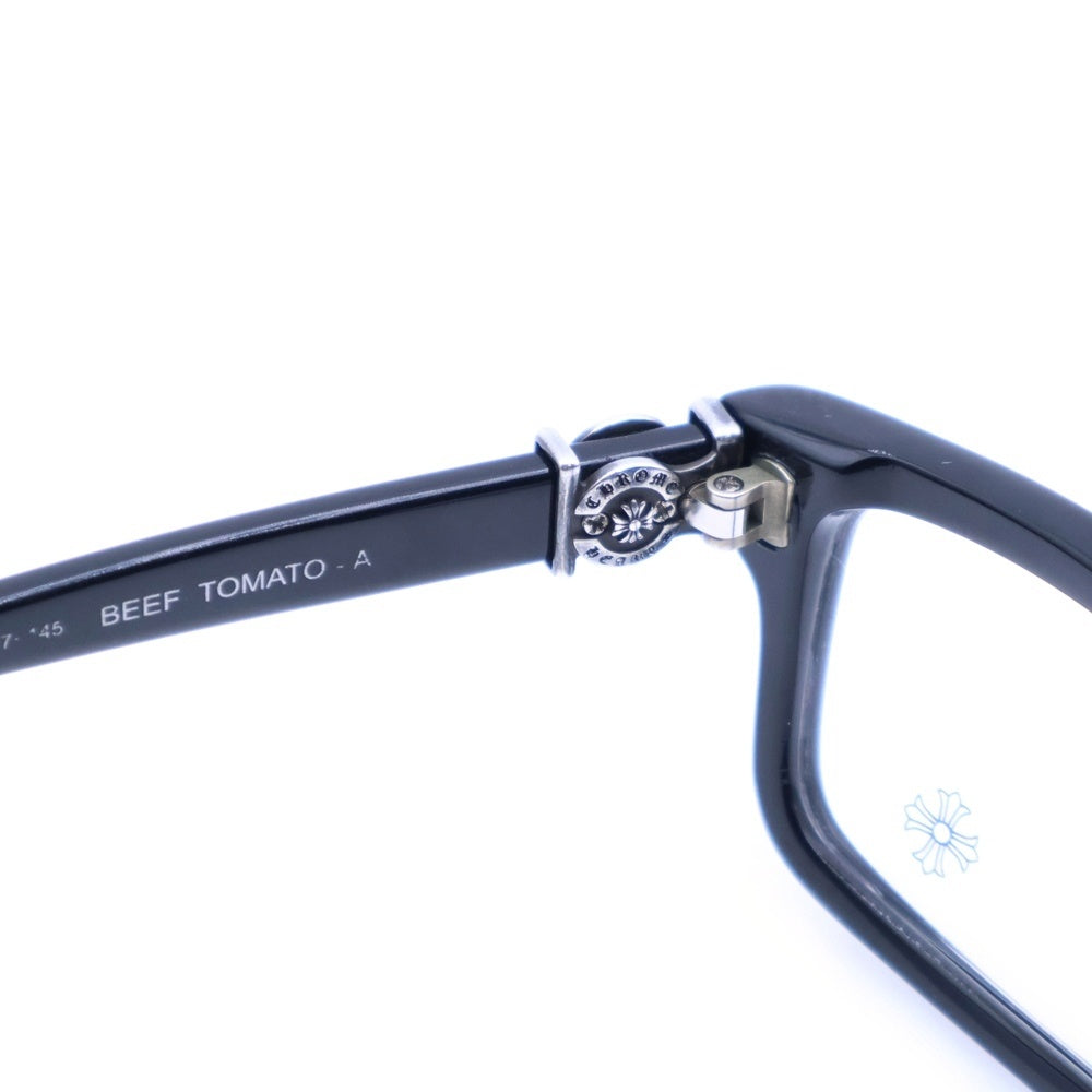CHROME HEARTS(クロムハーツ) BEEF TOMATO-A ホースシューテンプル スクウェアアイウェア 眼鏡 ブラック