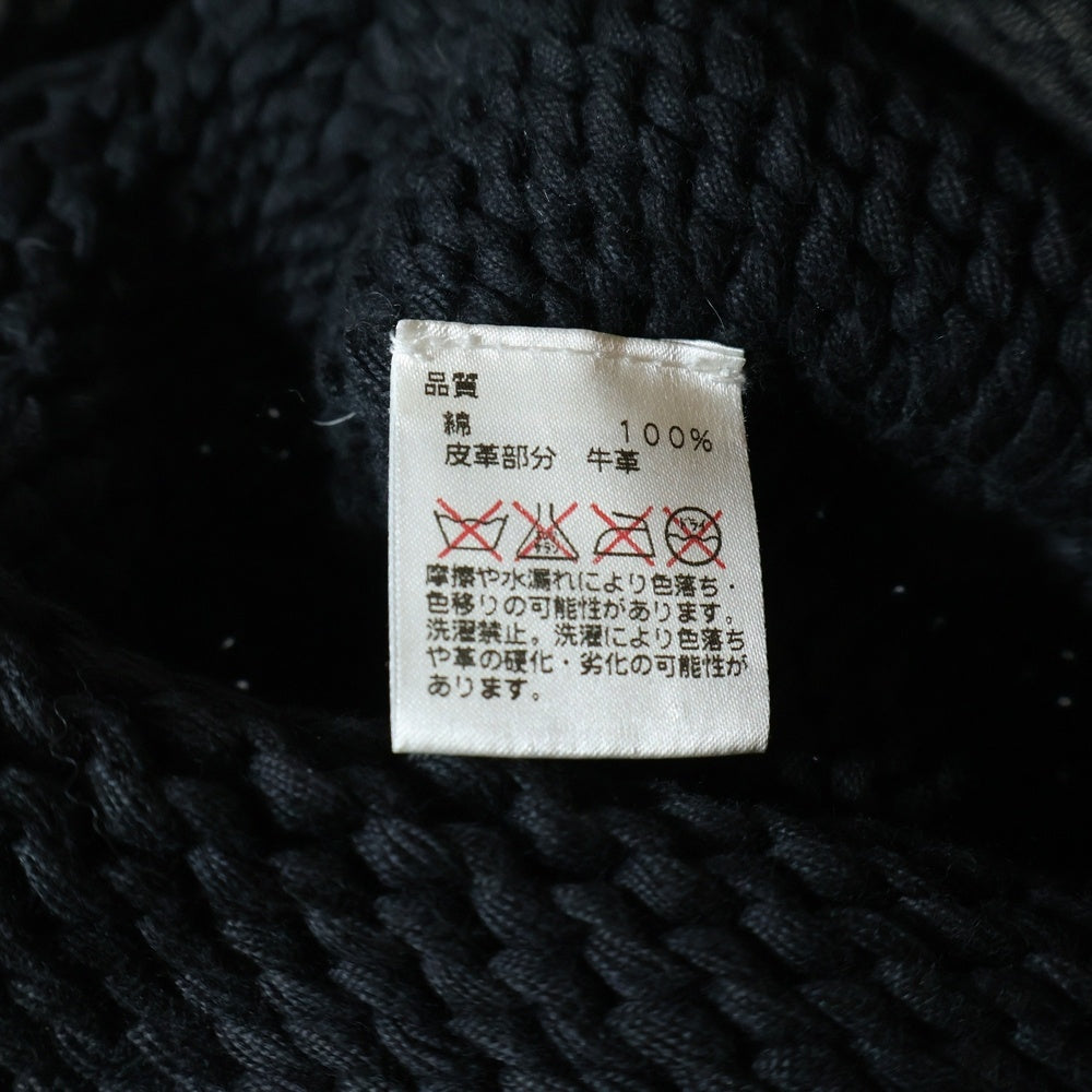 CHROME HEARTS(クロムハーツ) BEANIE クロスボールボタン クロスパッチ ビーニー ニット帽 帽子 ブラック